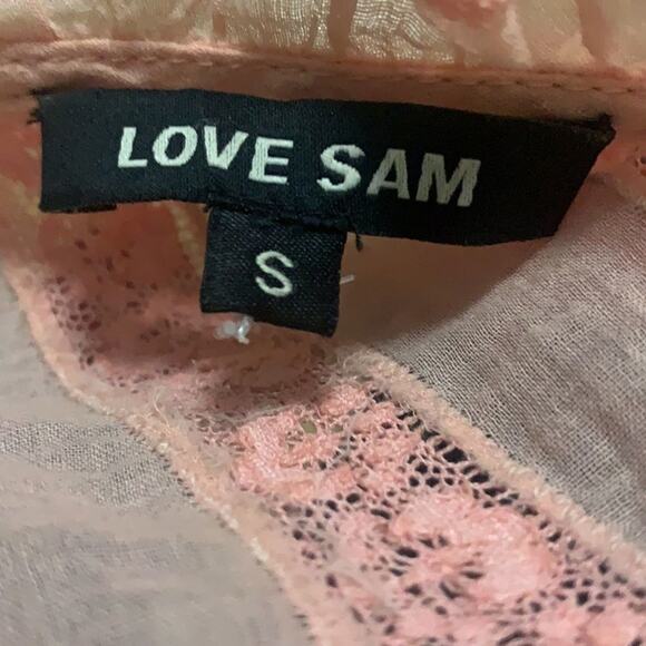 LOVE SAM ANTHROPOLOGIE EYELET & EMBROIDERY DEEP V‎ NECK BLOUSE SIZE S - Picture 4 of 5